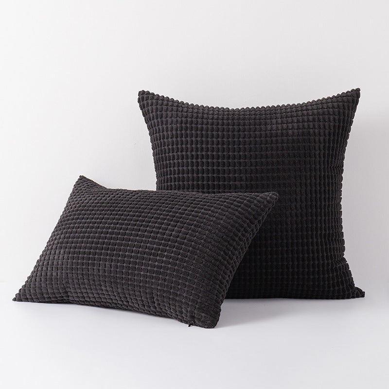 Decorative Waffle-Texture Velvet Throw Pillow Cover