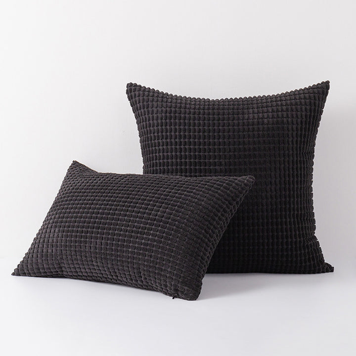 Decorative Waffle-Texture Velvet Throw Pillow Cover