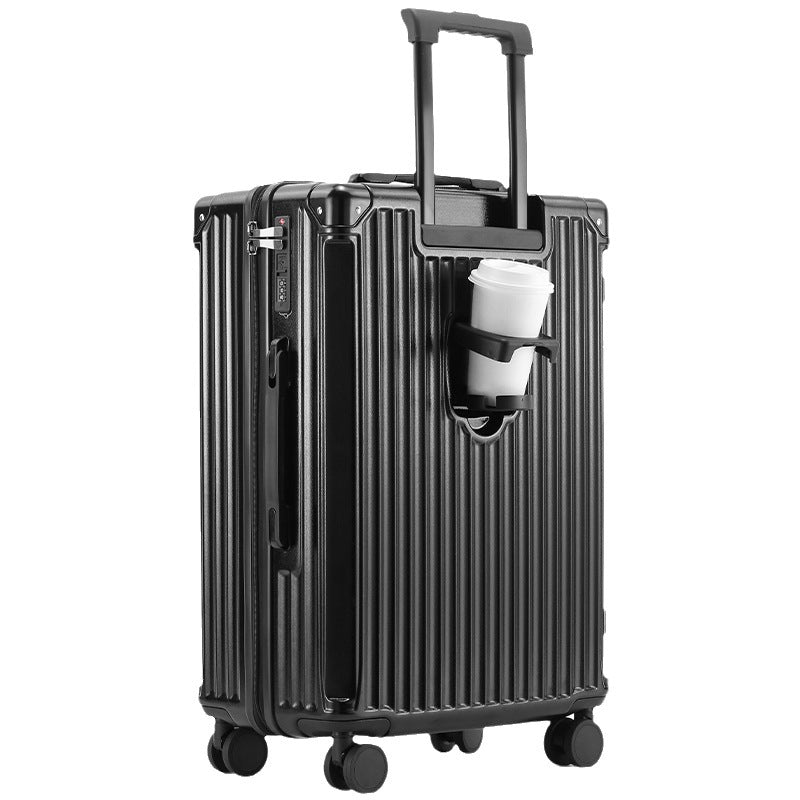 Unisex Travel-Friendly Hard Shell Suitcase with Integrated Beverage Holder Kalsten