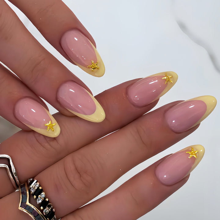Elegant Stiletto Nail Art Tips with Starfish Accents Kalsten