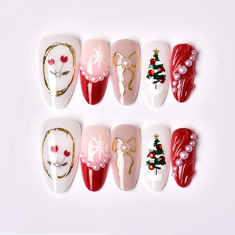 Festive-Themed Decorative Press-On Nail Art Set Kalsten