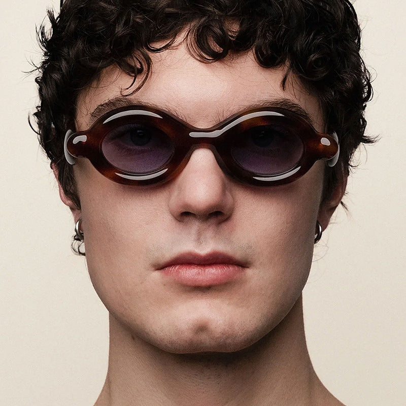 Women's sunglasses in trendy retro design with oval lenses Kalsten