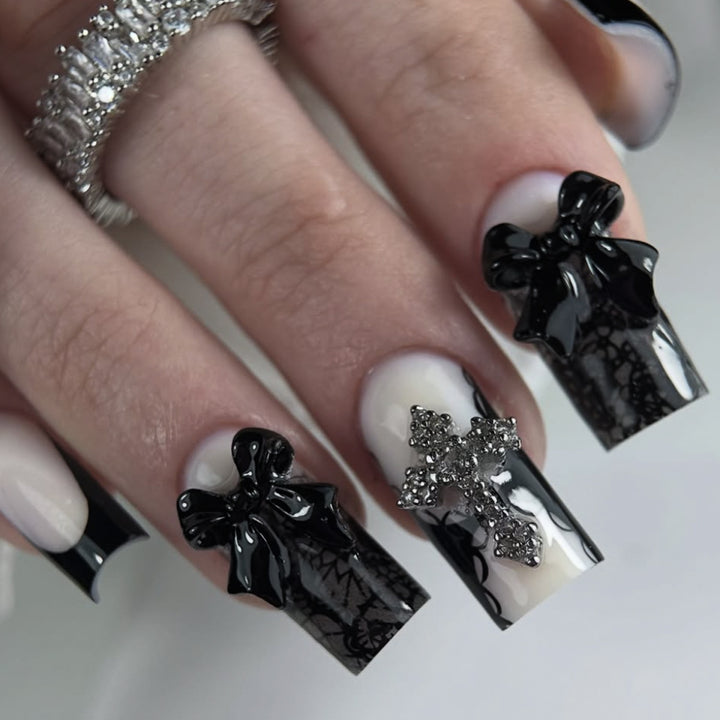 Gothic Inspired Stiletto Nail Art Extensions Kalsten