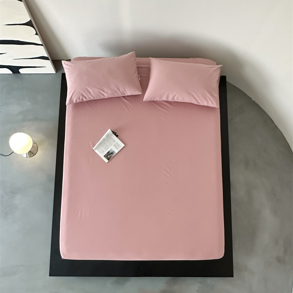 Fitted sheet set with pillowcases made of extra soft cotton jersey and deep hem