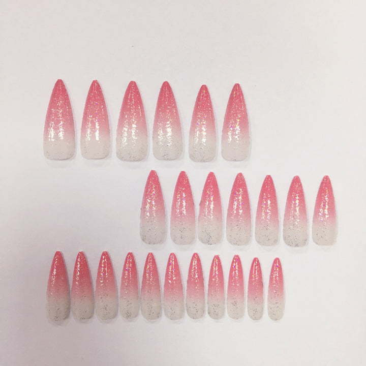 Glamorous Glittering Stiletto Press-On Nail Set