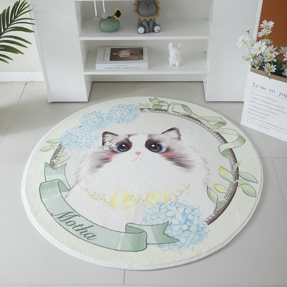 Cat-Themed Round Area Rug Kalsten
