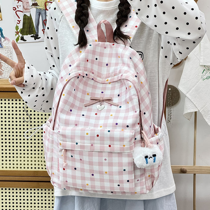 Playful Checked Pattern Backpack Kalsten