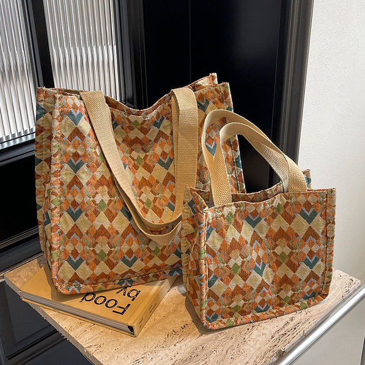 Colorful Geometric Patterned Tote Bag