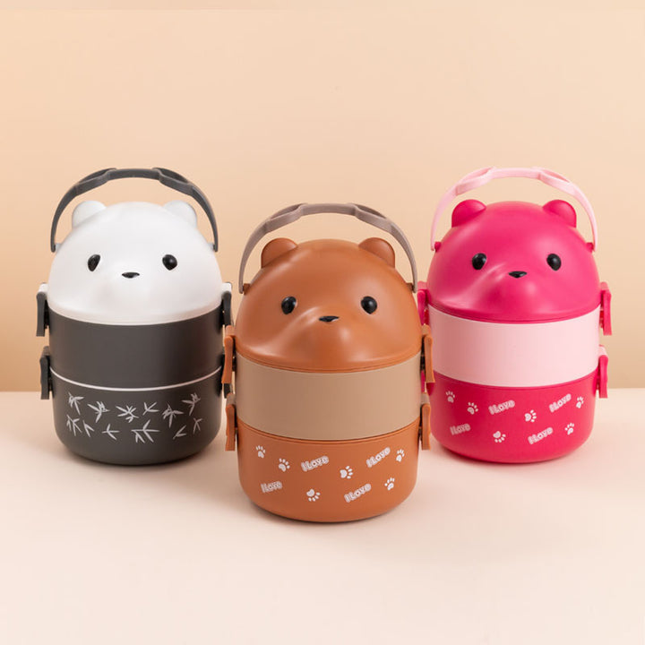 Cute Bear-Themed Stackable Lunch Box