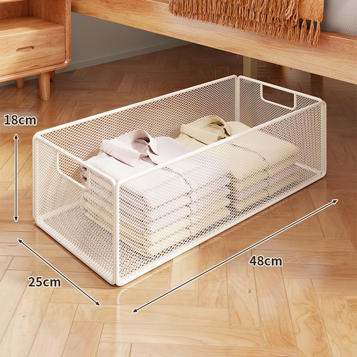 Under-Bed Rolling Mesh Storage Basket with Castor Wheels
