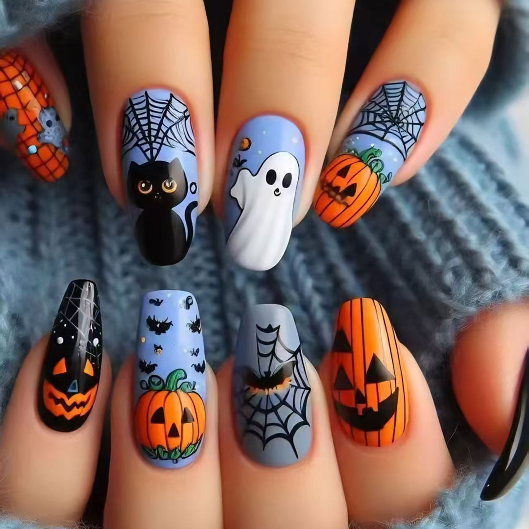 Halloween-Themed Artistic Press-On Nail Set Kalsten