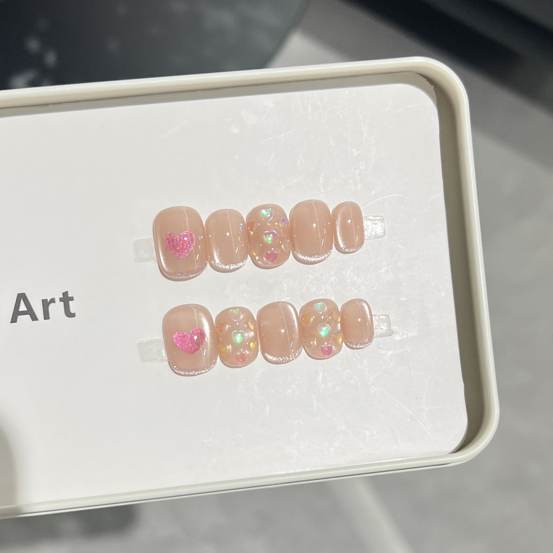 Heart-Accent Press-On Nail Set Kalsten