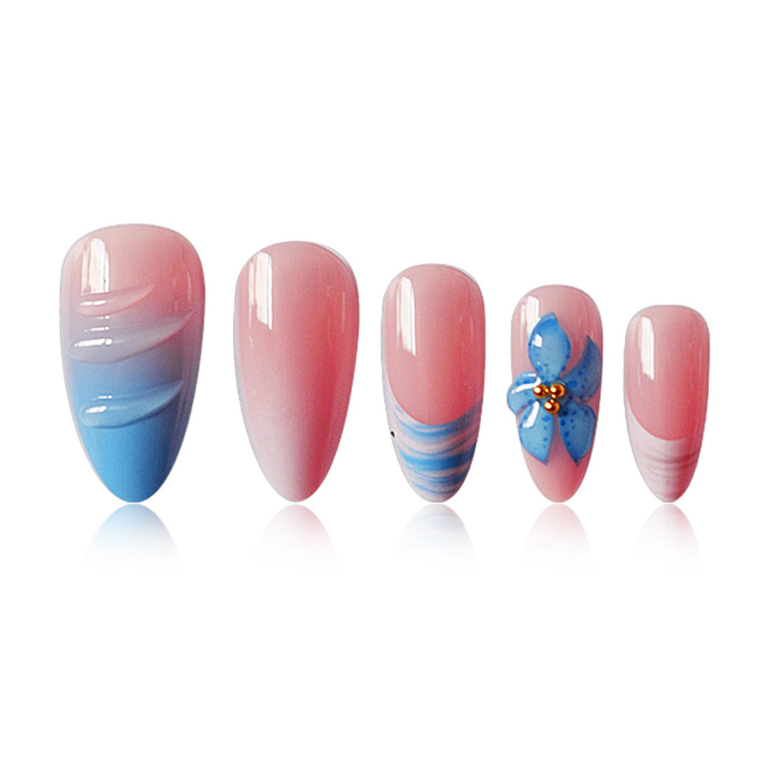3D Floral and Ocean-Themed Nail Art Extensions Kalsten