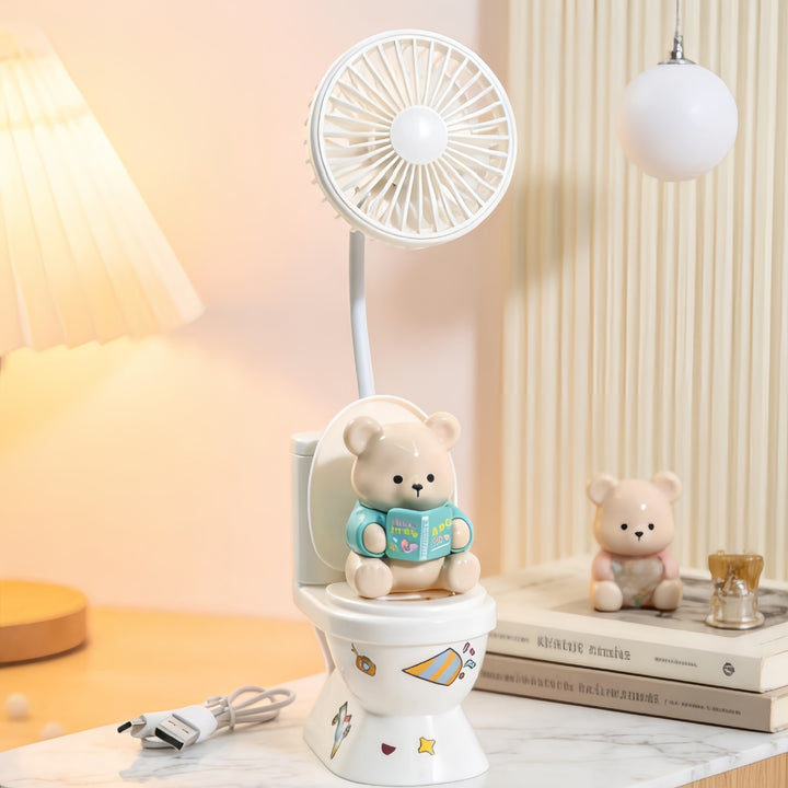Ladies Cute Hand Fan with Plush Bear Design Kalsten