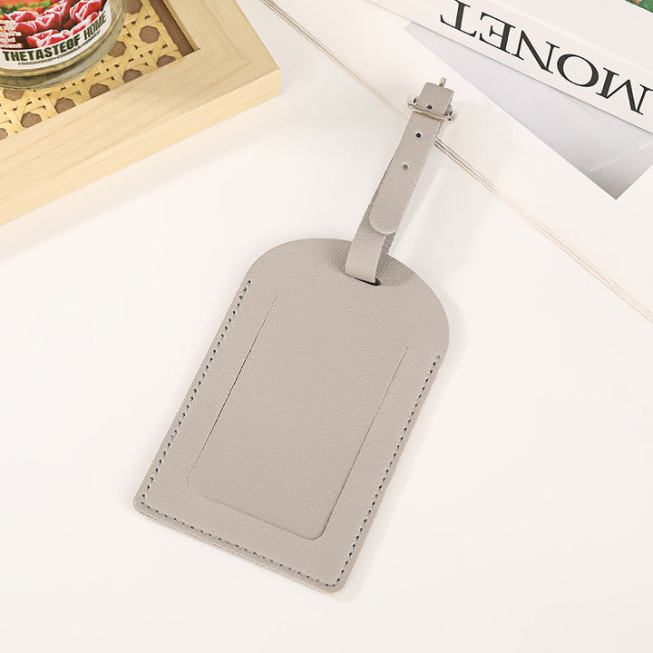 premium vegan leather luggage tag with adjustable buckle and clear ID window Kalsten