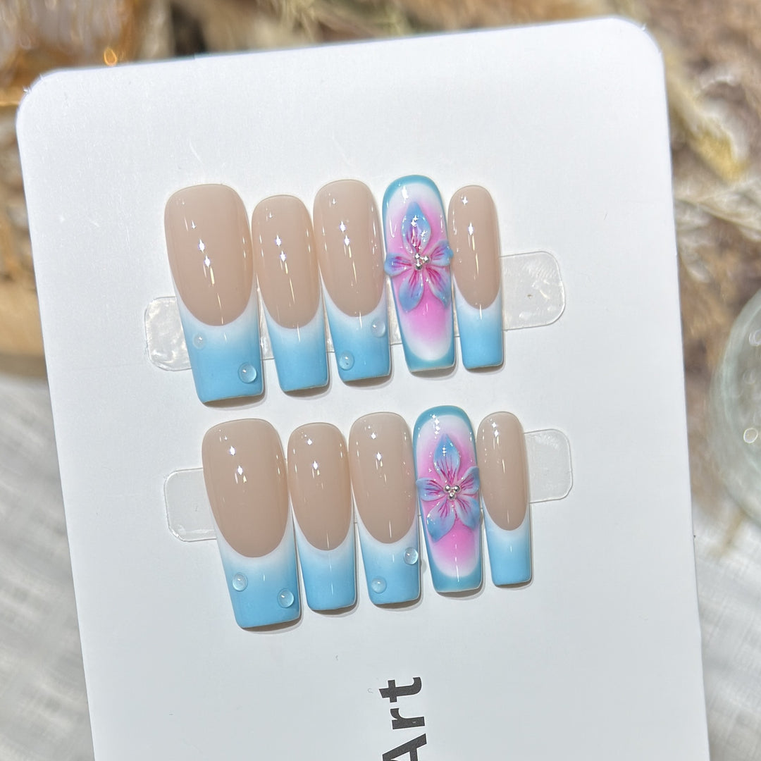 Floral-Accent Press-On Nail Set Kalsten