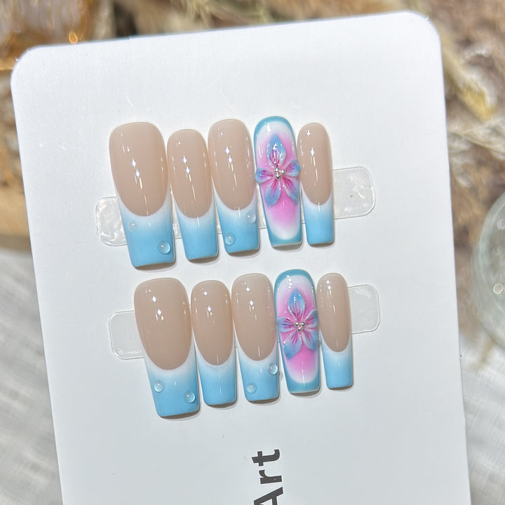 Floral-Accent Press-On Nail Set Kalsten
