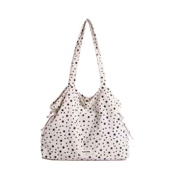 Casual Star-Patterned Tote Bag