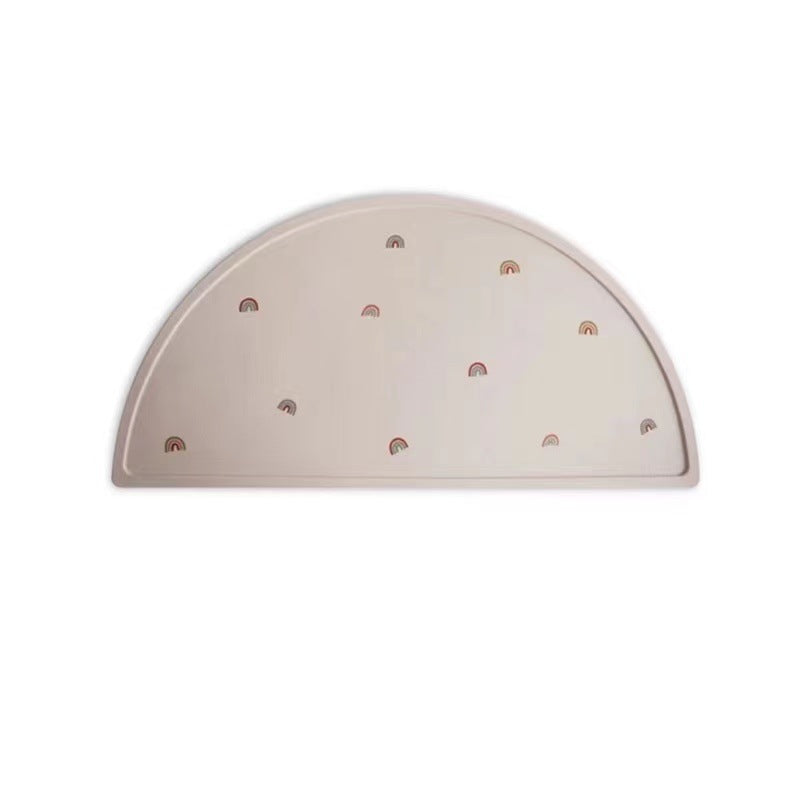 Half-Round Silicone Kids Placemat with Rocket Print