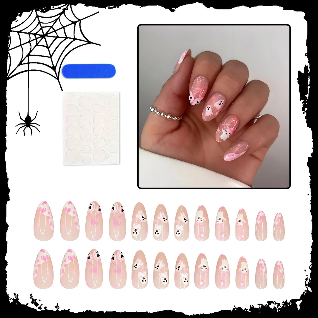 Creative ghost and heart designs artificial nail set Kalsten