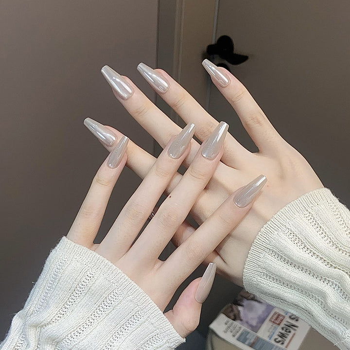 Glamorous Press-On Nail Set with Decorative Gemstone Accents Kalsten