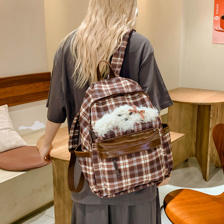 Adorable Plush Character-Embellished Backpack Kalsten