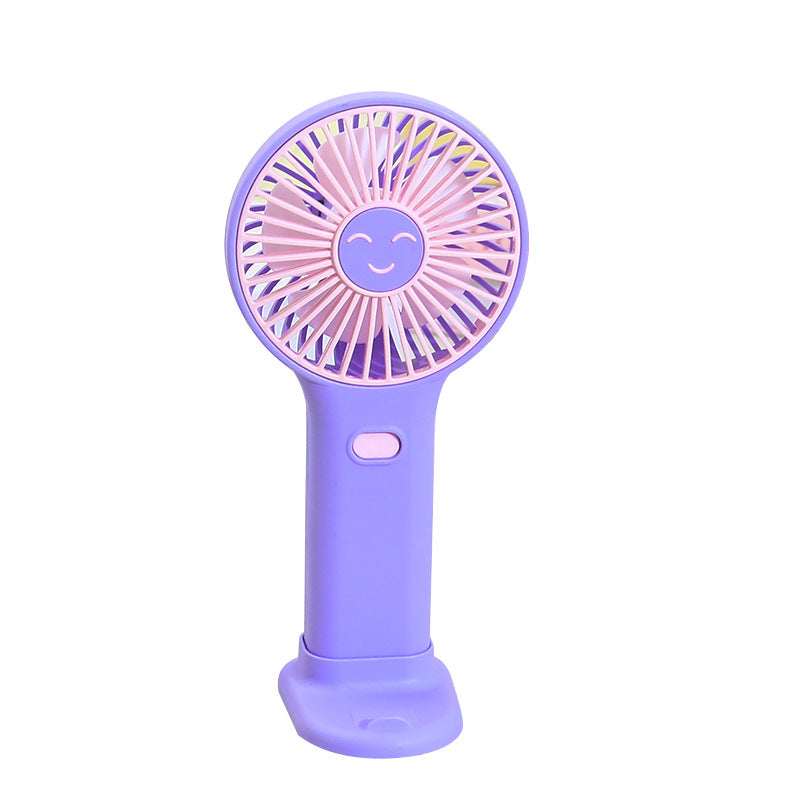 Ladies Portable Hand Fan with Smiling Face and USB Charging Function Kalsten