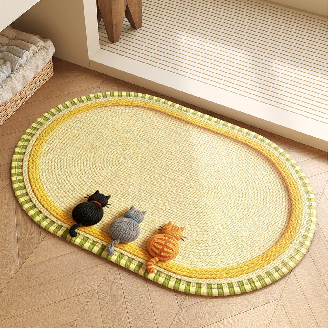 Decorative Cat-Themed Area Rug