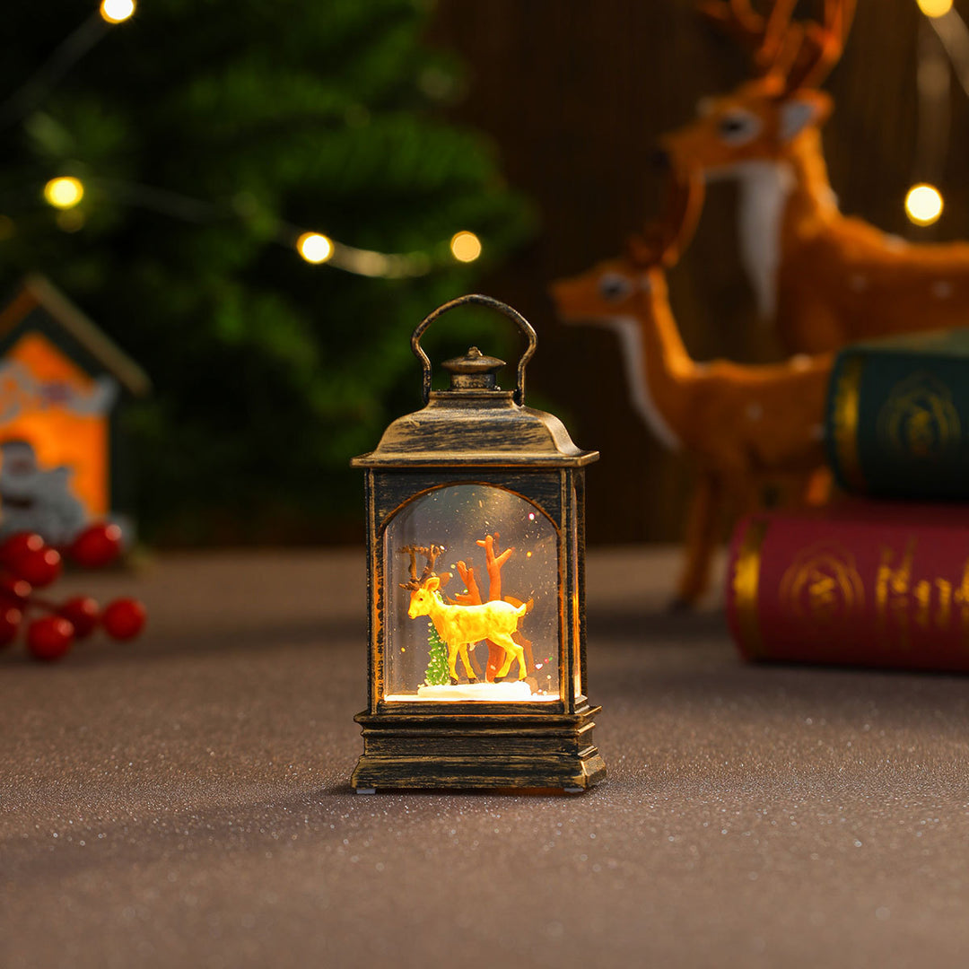 Decorative LED Lantern with Snowman Scene Kalsten