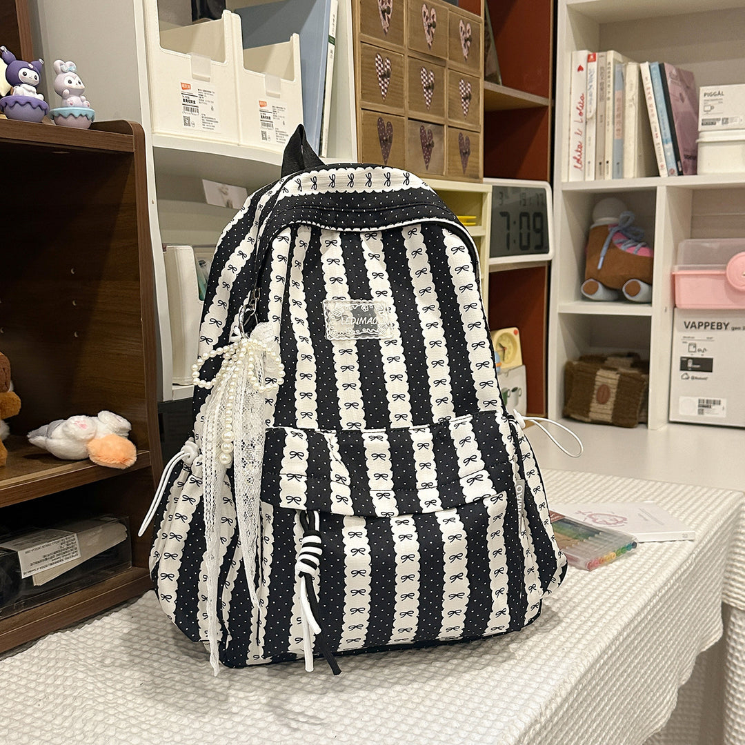 Stylish Decorative Bow-Embellished Backpack Kalsten