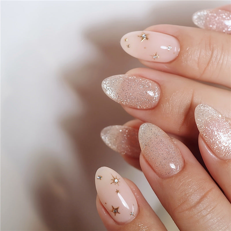 Glittering Almond-Shaped Press-On Nails Kalsten