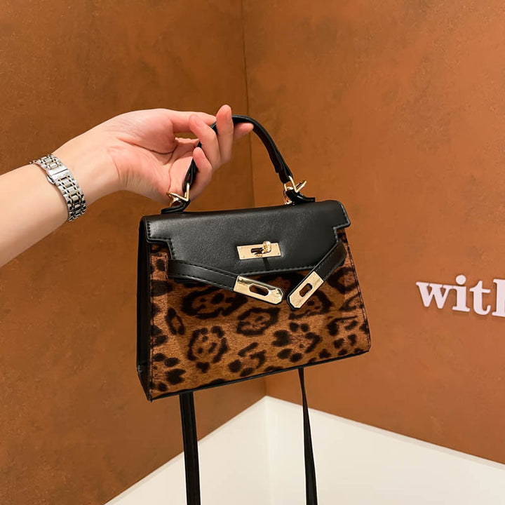 Animal Print Structured Handbag