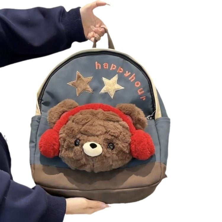 Backpack with Cute Plush Toy and Charming Design Kalsten