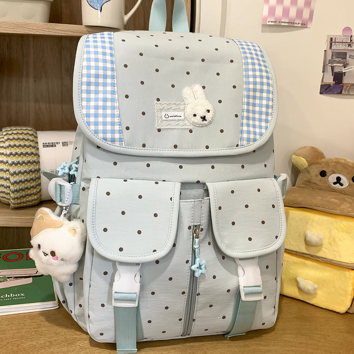 Cute Illustrated Polka Dot Backpack Kalsten