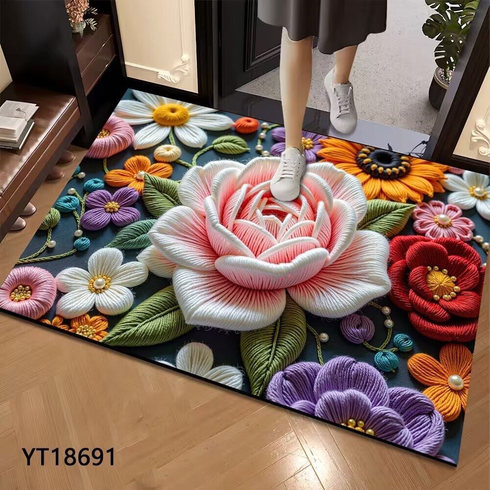 Floral Design Entrance Mat