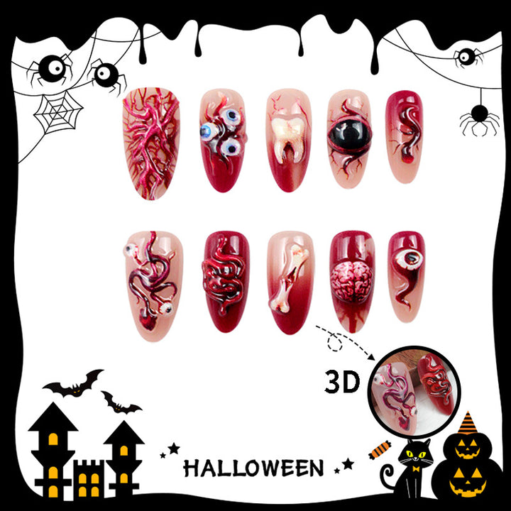 Artificial nail set with creative Halloween motifs Kalsten