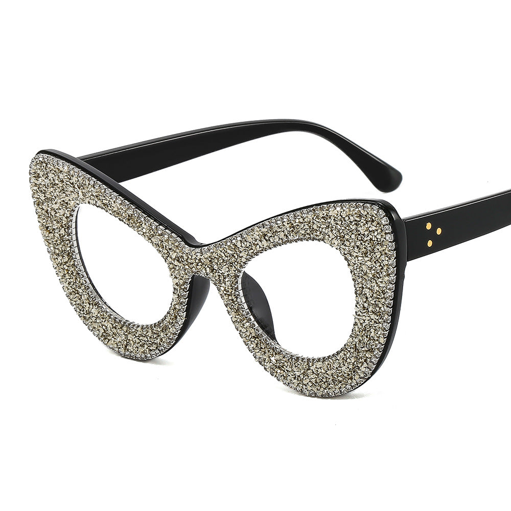 Ladies Glamorous Cat-Eye Sunglasses with Rhinestone Decoration Kalsten