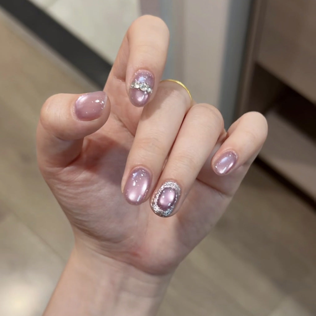 Elegant Crystal-Accented Nail Tips