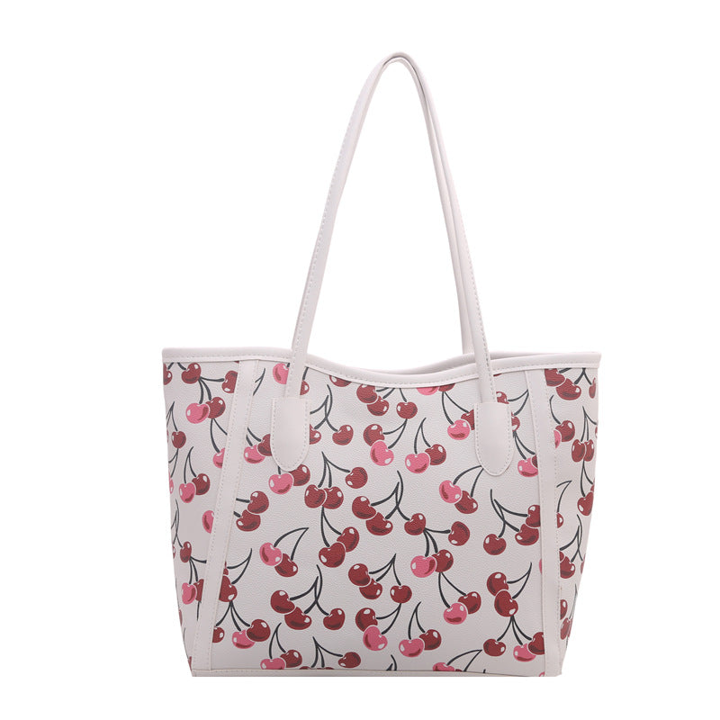 Cherry-Print Tote Bag