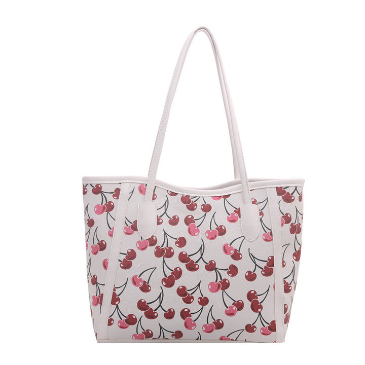 Cherry-Print Tote Bag