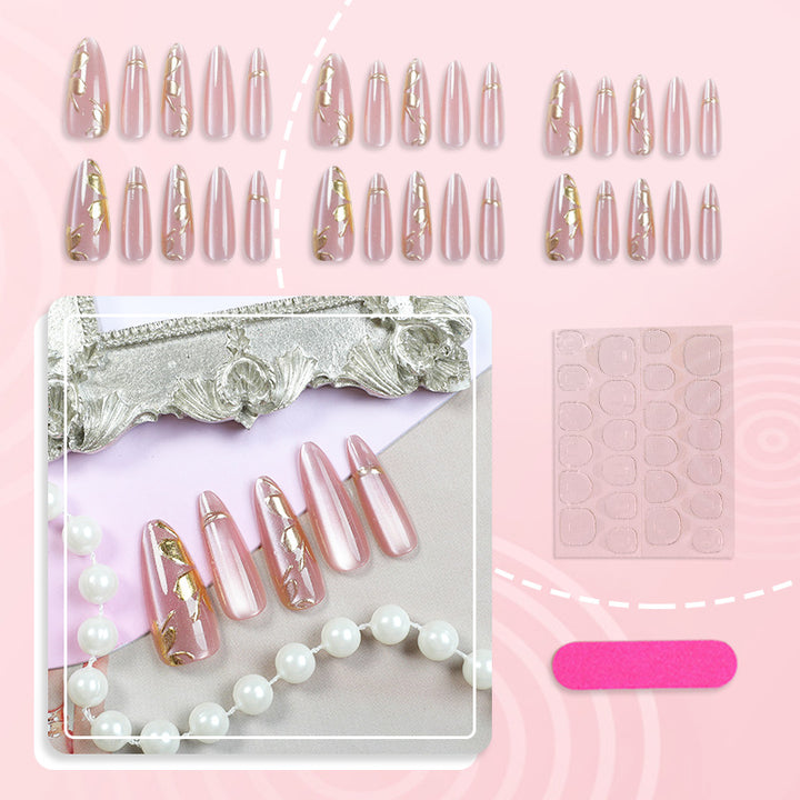 Elegant Glitter-Dipped Press-On Nail Art Set Kalsten