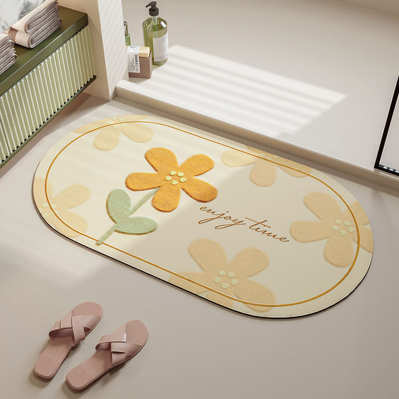 Soft Floral Bath Mat Kalsten