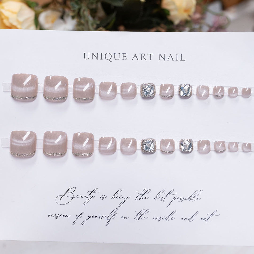Decorative Rhinestone Embellished Pedicure