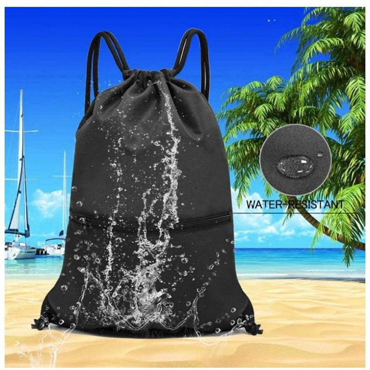 Sporty drawstring bag with zippered pockets Kalsten