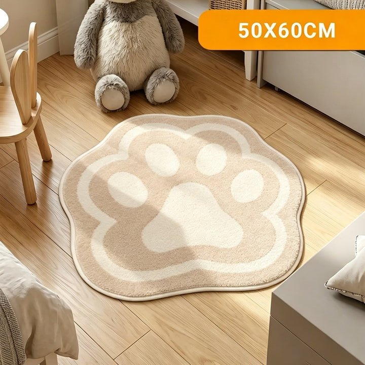 Decorative Plush Paw Print Area Rug