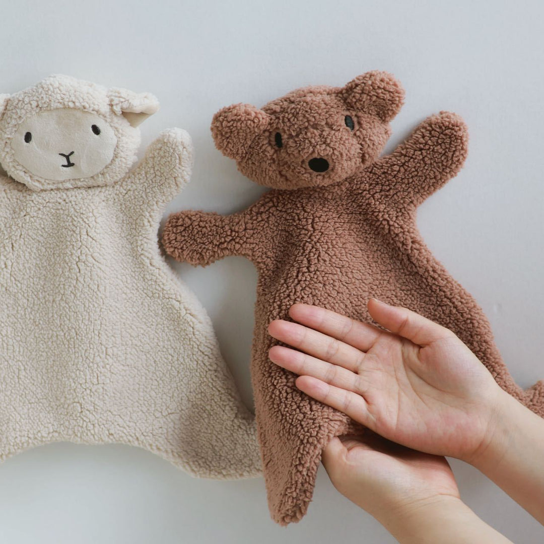 Handmade Organic Cotton Long-Leg Bunny Plush with Embroidered Overalls