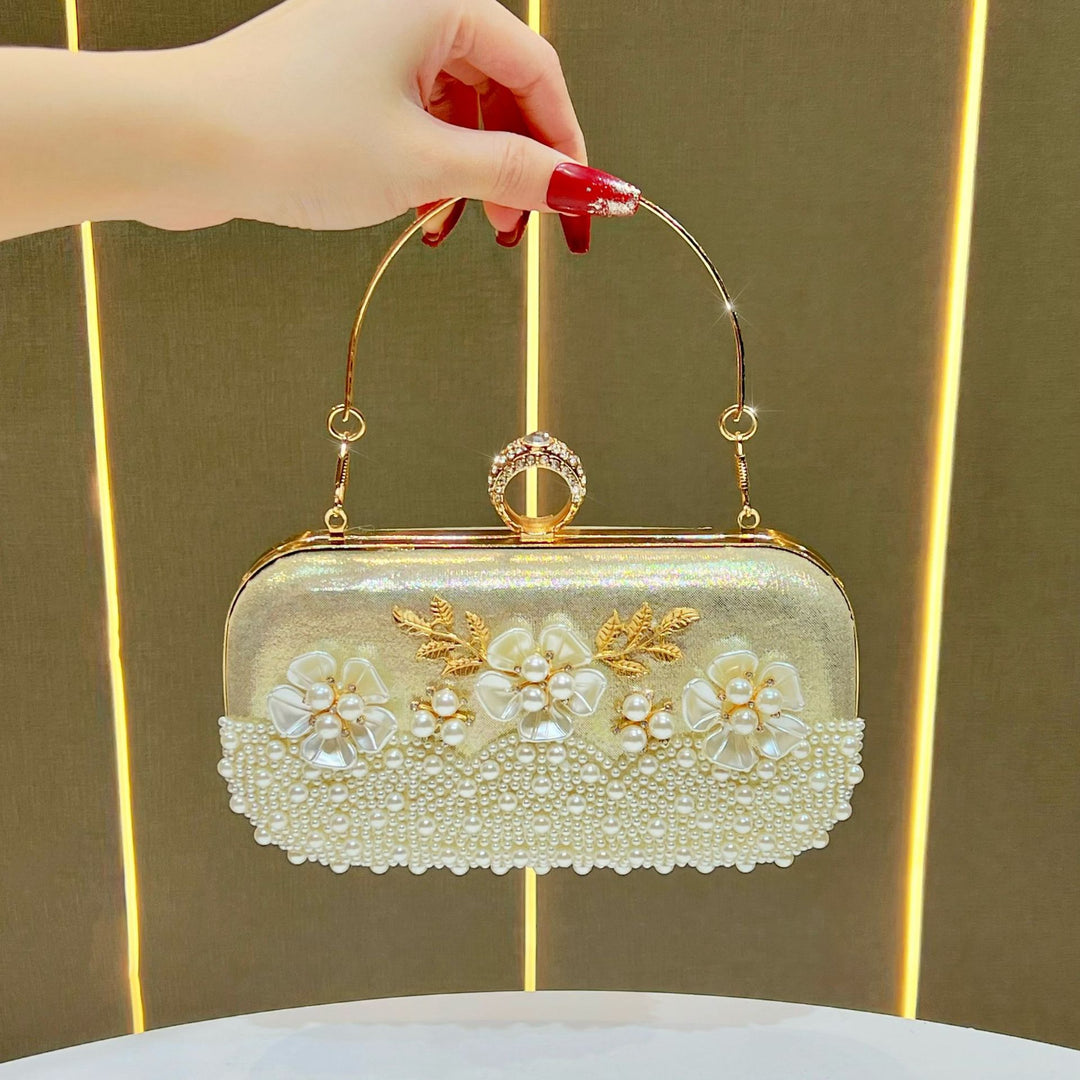 Elegant Pearl-Embellished Evening Purse