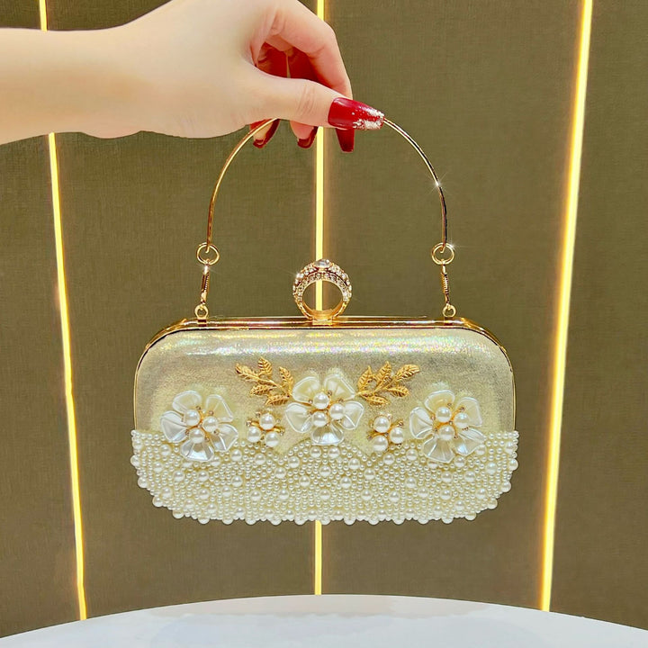 Elegant Pearl-Embellished Evening Purse