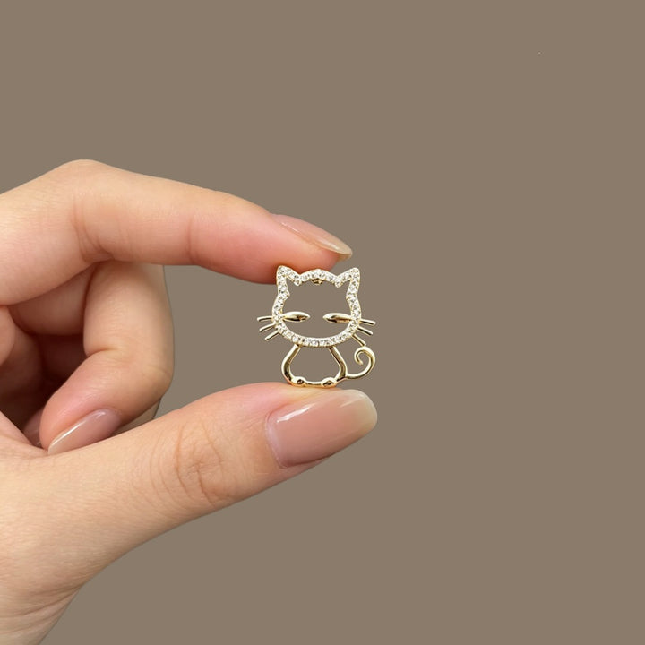 Glittering Cat Brooch Kalsten
