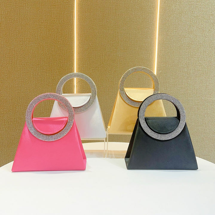 Elegant Rhinestone-Handled Handbag
